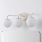 JONATHAN Y JYL3536C Louis Parisian Globe 25" 3-Light Metal/Frosted Glass Modern Contemporary LED Vanity Light Midcentury, Glam, Transitional, Bathroom, Powder Room, Dressing Room, Bedroom, Almond