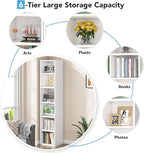 Tribesigns Modern White Narrow Bookshelf, 6 Tiers Tall Freestanding Corner Bookcase with Open Storage Shelves, 70.9" Display Storage Shelf Home Decor Furniture for Living Room, Bedroom, Home Office
