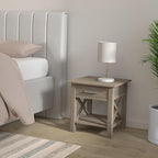 SIMPLIHOME Kitchener SOLID WOOD 21 inch Wide Square Contemporary End Side Table in Farmhouse Grey for the Living Room and Bedroom
