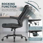 AnyGod Executive Office Chair, Comfy Ergonomic Computer Desk Chairs with Flip-up Armrests, Lumbar Support, High Back, 360° Swivel and Rocking Function for Home Office