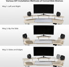 EUREKA ERGONOMIC Aero 55 Inch W Shaped Electric Standing Desk, Height Adjustable Computer Gaming Desk with LED Monitor Shelf, Mouse Pad, Headphone Hook, Cup Holder, Natural Maple