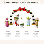 MACKENZIE-CHILDS Patience Brewster Carolers Figure Set, Cute Christmas Figurine Home Decor, 6 Pieces