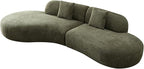 135.4" Oversized Curved Sofa Round Sectional Couch with Chaise,Luxury Cloud Sofa,Modern Boucle Couch with 2 Pillows,Couches for Living Room,Small Spaces,Office,Apartment (Green-Left-Facing)