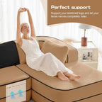 Cloud Sectional Sofa Modern Boneless Couch for Living Room, Comfy Deep Seat Comfy Teddy Fabric Double Sofa Chaise No Assembly Required (Camel, 106" L Shape with Right Facing)