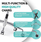 Mid Back Support with Arm Rest Office Ergonomic, Adjustable Swivel Vegan Leather Desk, Receptionist Chairs -Grey