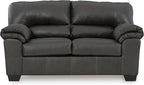 Signature Design by Ashley Bladen Faux Leather Loveseat, Gray