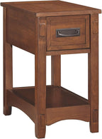 Signature Design by Ashley Breegin New Traditional Wooden Chair Side End Table with 1 Drawer and 1 Fixed Shelf, Brown