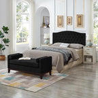 24KF Boucle Upholstered Tufted Button Queen Headboard and Comfortable Fashional Padded Queen/Full Size headboard,6025-Q-Boucle-Black