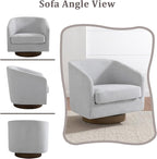 Lumibee Swivel Accent Chairs Set of 2, Chenille Fabric Swivel Barrel Chairs for Living Room, Modern Comfy Upholstered Round Armchairs Single Sofa Chairs for Bedroom, Club-Bright Gray