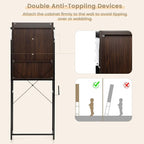 LOKO Over The Toilet Storage Cabinet, Freestanding Bathroom Space Saver with Adjustable Shelves & Sliding Barn Door, 4-Tier Over Toilet Bathroom Organizer, 25 x 9.5 x 67.5 inches (Espresso)