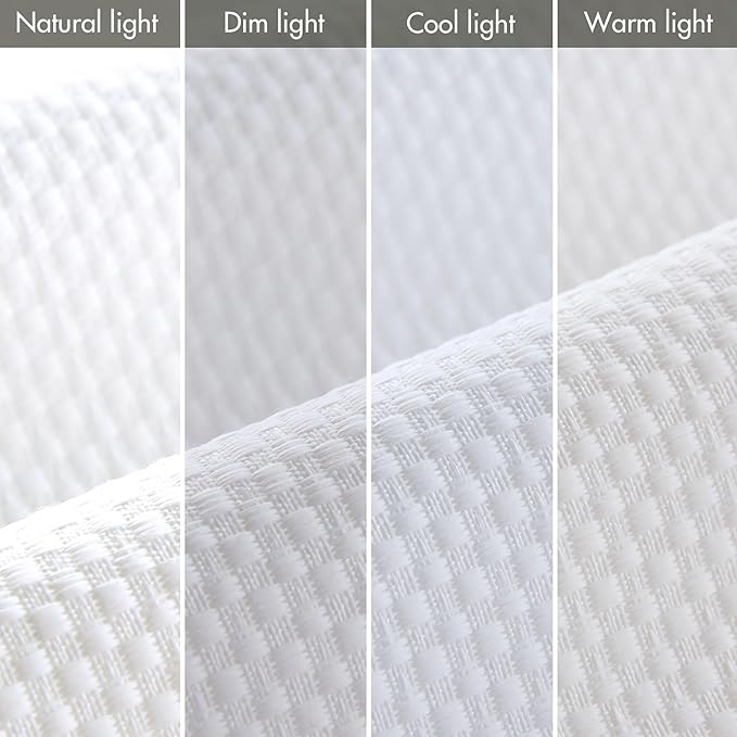 Madison Park Galen Cordless Roman Shade, 23"W x 64"H, Sheen White – Room Darkening, Thermal Insulated, Energy Efficient Window Blind with Subtle Sheen Basketweave Fabric for Privacy