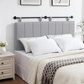 UEV King Headboard Only, Wall Mounted Hanging Upholstered Bed Head Board, Modern Vertical Channel Design of Fine Linen, Elegant Grey Fluted Headboard for Bedroom (Grey, King Size)