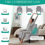 Modern Accent Chair for Bedroom Upholstered Reading Chair w/Side Pockets Comfy Living Room Chairs Living Room Armchair for Office Apartment (Grey)