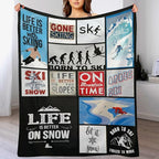 SkiThrow Blanket for Lovers - Adults & Kids; Soft, Warm, Cozy Fleece for Couch, Sofa, Bed - 60"x80"