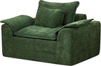 Hobestluk Cloud Single Sofa Memory Foam Couch with Deep Seat L Shaped Sofa with Removable Cover Large Couch for Living Room (Green, Single Sofa)