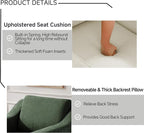 UIXE Swivel Accent Chairs Set of 2, Chenille Upholstered Arm Chair for Living Room, Modern Club Armchair Comfy Single Sofa Bedroom Reading Seat with Lumbar Pillow - Green