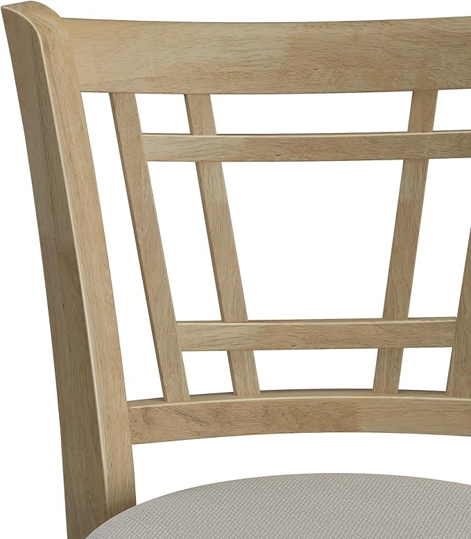 Hillsdale Fairfox Swivel Stool with Rectangular Lattice Back, Natural