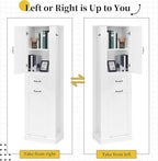Tall Storage Cabinet, Multi-Use Bathroom Floor Freestanding Storage Cabinet with One Drawer, Adjustable Shelf, and One Tilt-Out Compartment for Bathroom, Office, Living Room, White