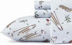Eddie Bauer - Twin Sheets, Cotton Flannel Bedding Set, Brushed For Extra Softness, Cozy Home Decor (Snow Days, Twin)