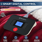 Westinghouse Electric Blanket Full, Heated Blanket Full Size with 10 Heating Levels and 1 to 12 Hours Heating Time Settings, Flannel to Sherpa Reversible, Machine Washable (80" x 84", Red)