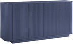 LKTART 64" Buffet Cabinet with Storage, Modern Fluted Accent Sideboard Media Console Credenza with Adjustable Shelves Pressed Spring for Kitchen Living Room,31.5" H (Blue)