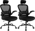 2 Pack Office Chair Ergonomic Desk Chair Comfort Adjustable Height with Wheels，Lumbar Support Mesh Swivel Computer Home Office Chair,Conference Room Chairs