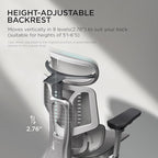 Hbada E3 Pro Ergonomic Office Chair, Big and Tall Office Chair - with 3-Zone Dynamic Lumbar Support, 4D Adjustable Headrest, 6D Adjustable Armrests, Swivel, Grey(No Footrest)
