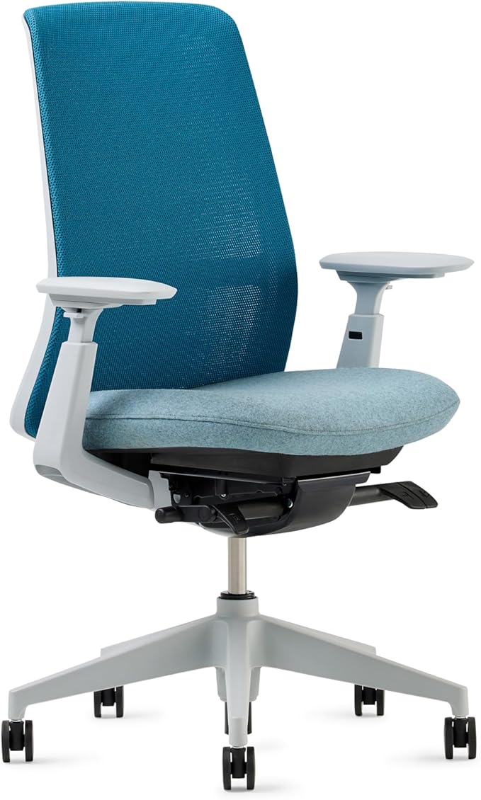 Haworth Soji Office Chair with Ergonomic Adjustments, Flexible Mesh Back (Ocean)