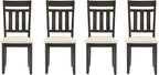 Crosley Furniture Hayden Modern Farmhouse Slat Back Wood Dining Chairs Set of 4, Kitchen Chair, Slate/Crème