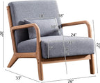 INZOY Mid-Century Modern Accent Chair Set of 2, Dark Grey Living Room Chairs with Waist Cushion, Upholstered Reading Armchair for Bedroom Sunroom