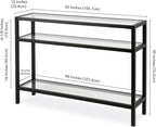 Henn&Hart 42" Wide Rectangular Console Table in Blackened Bronze, Entryway Table, Accent Table for Living Room, Hallway