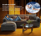 ELUCHANG 153" Oversized Modular Sectional Sofa, Comfy Deep Seat Cloud Couch, 6 Seater U Shaped Modern Sofa with Removable Cover for Living Room, Apartment, DIY Combination, Chenille Light Grey