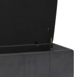 SIMPLIHOME Kingsley 48 inch Wide Transitional Rectangle Large Storage Ottoman in Distressed Black Vegan Faux Leather, Assembled for the Living Room, Entryway and Family Room