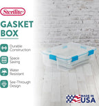 Sterilite 4-Pack Gasket Box, Weather-Resistant Storage Bins with Latching Lids, 37 Quart - Heavy-Duty Organizing Containers for Closet, Bathroom, and Office