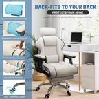 Executive Computer Chair Home Office Desk Chair,Adjustable Angle, Ergonomic Adjustable Height PU Leather Chairs with Cushions Armrest for Long Time Seating-High Office Chair with Footrest