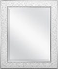 MCS Nordic Blossom Large Wall Mirror, Modern Rectangle Mirror Home Decor for Living Room, Bedroom, or Bathroom, 21 by 25 Inch, White