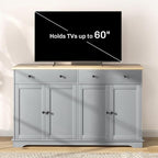 HOMCOM Sideboard Buffet Cabinet with Storage, 55" Modern Kitchen Cabinet with 4 Doors, 2 Drawers and 2 Adjustable Shelves, Coffee Bar Cabinet, Gray