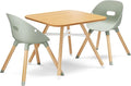 Lalo The Play Kit - Kids Table & Chairs Set with Sustainably Sourced Wood Table & 2 Non-Toxic Bucket Seat Chairs - Safe & Comfortable - Natural/Sage
