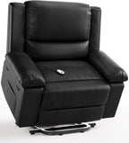 GarveeHome Oversized Wide Power Lift Recliner Chair - Heat and Massage, PU Leather, Adjustable Back and Legs, Electric Lift Chair Designed for The Elderly and People with Mobility impaired