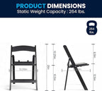 Flash Furniture Hercules Kids Black Resin Folding Chair with Black Vinyl Padded Seat