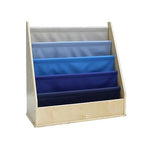 Factory Direct Partners 13745-NVPB Birch SoftScape Sling Book Display, 4-Shelf Vinyl Storage for Kid"s Books and Magazines for Bedroom, Playroom, Daycare, Preschool or Classroom - Navy/Powder Blue