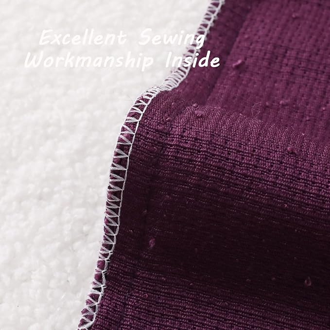 FUTEI Pack of 2 Purple Decorative Throw Pillow Covers 18x18 Inch Soft Cozy Solid Boucle Textured Cushion Case,Modern Home Decor for Couch Bed Living Room