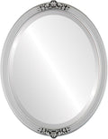 OVALCREST Oval Beveled Wall Mirror for Home Decor - Athena Style - Silver Spray - 26" x 22" Outside Dimensions