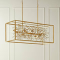 Possini Euro Design Carrine Gold Linear Island Pendant Chandelier 38 1/2" Wide Modern Clear Crystal Accents 8-Light Fixture for Dining Room House Foyer Kitchen Entryway Bedroom Living High Ceilings