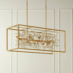 Possini Euro Design Carrine Gold Linear Island Pendant Chandelier 38 1/2" Wide Modern Clear Crystal Accents 8-Light Fixture for Dining Room House Foyer Kitchen Entryway Bedroom Living High Ceilings