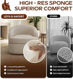 Leyu&Hafort Modern Beige Swivel Accent Chair with Removable Foam Seat Cushion, Linen Upholstered Comfty Sofa for Living Room and Bedroom Reading, FSC Certified Solid Wood Base. (Oatmeal)