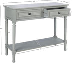 SAFAVIEH Home Collection Tate Distressed Grey 2-Drawer Bottom Shelf Console Table CNS5720C