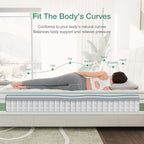 Novilla Queen Mattress, 12 Inch Hybrid Mattress in a Box, Gel Memory Foam with Individual Pocket Springs for a Peaceful Sleep, Queen Size Mattresses, Pillow Top Mattresses with Quilted Cover