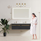 48" x 30" Led Bathroom Mirror with Lights, Anti-Fog & Tri-Color Lighting - Wall Mounted Shaving Mirror with Touch Sensor, Waterproof & Smart LED Vanity Mirror,Tempered Glass, Dimmable Smart Mirror