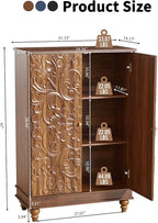 Sideboard Buffet Cabinet with Storage, Kitchen Storage Cabinet with Adjustable Shelves and 2 Doors, Vintage Accent Table for Living Room, Hallway (Walnut)
